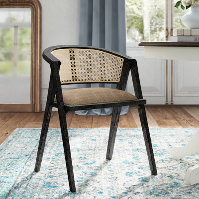 Beachcrest Home Millett Linen Windsor Back Arm Chair Reviews Wayfair